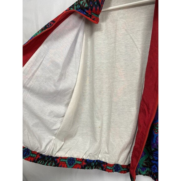 Vintage 90s Geometric Aztec Pattern Lightweight Windbreak Jacket Women’s XL - Picture 8 of 10